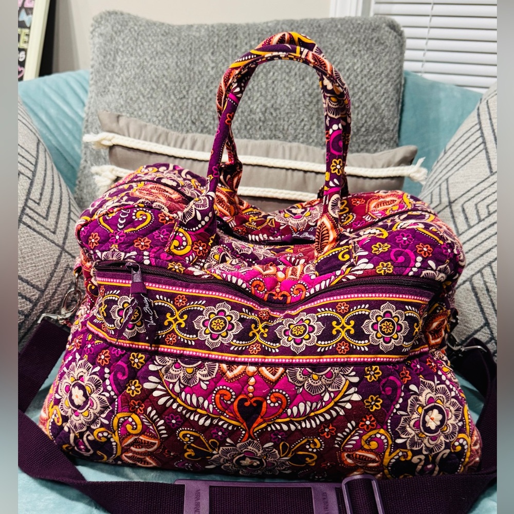 Vera Bradley Purple and Pink Floral Travel Bag